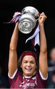 31 March 2019; Galway captain Sarah Dervan lifts the cup after the Littlewoods Ireland Camogie League Division 1 Final match between Kilkenny and Galway at Croke Park in Dublin. Photo by Piaras Ó Mídheach/Sportsfile