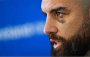 5 April 2019; Scott Fardy during a Leinster Rugby press conference at the RDS Arena in Dublin. Photo by Ramsey Cardy/Sportsfile