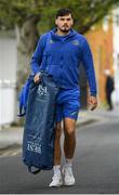 6 April 2019; Max Deegan of Leinster arrives ahead of the Guinness PRO14 Round 19 match between Leinster and Benetton at the RDS Arena in Dublin. Photo by Ramsey Cardy/Sportsfile