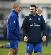 6 April 2019; Leinster scrum coach John Fogarty, right, and senior coach Stuart Lancaster prior to the Guinness PRO14 Round 19 match between Leinster and Benetton at the RDS Arena in Dublin. Photo by David Fitzgerald/Sportsfile
