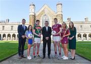 10 April 2019; Attendees, from left, Paul Flynn, GPA CEO, Róisín Wynne, Roscommon ladies footballer, Daniel Huane, Mayo hurler, John McHale, Professor of Economics and Dean of the College of Business, Public Policy, and Law, at NUI Galway, Cein Darcy, Galway footballer, Lorraine Ryan, Galway camogie player, and Maria Kinsella, WGPA Chair, at the launch of NUI Galway Scholarships with GPA and WGPA at NUI Galway in Galway. Photo by Piaras Ó Mídheach/Sportsfile