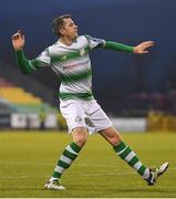 12 April 2019; Sean Kavanagh of Shamrock Rovers celebrates after scoring his side's first goal of the game during the SSE Airtricity League Premier Division match between Shamrock Rovers and Waterford at Tallaght Stadium in Dublin. Photo by Ramsey Cardy/Sportsfile