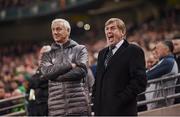 12 April 2019; Liverpool FC Legends manager Kenny Dalglish and Ian Rush, left, during the Sean Cox Fundraiser match between the Republic of Ireland XI and Liverpool FC Legends at the Aviva Stadium in Dublin. Photo by Stephen McCarthy/Sportsfile