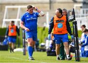 13 April 2019; Tadhg Furlong of Leinster leaves the pitch with an injury assisted by Leinster team doctor Prof John Ryan during the Guinness PRO14 Round 20 match between Leinster and Glasgow Warriors at the RDS Arena in Dublin. Photo by Ramsey Cardy/Sportsfile