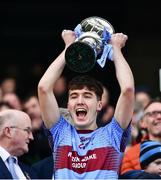 6 April 2019; Peter Rafferty of St Michaels College lifts the Hogan Cup  lifts the Masita GAA Post Primary Schools Hogan Cup Senior A Football match between Naas CBS and St Michaels College Enniskillen at Croke Park in Dublin. Photo by Ray McManus/Sportsfile