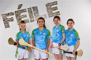 16 April 2019; John West Ambassador and Kilkenny Camogie player Anna Farrell, second from left, with from left, Aoibheann Stokes, Millie Hughes and Mia Rooney, from Lucan, Co. Dublin,  at the launch of the 2019 John West Féile at Croke Park in Dublin. John West has been a sponsor of the Féile since 2016 and today announced it will continue its support for a further four seasons until 2022. John West is passionate about encouraging children to participate in Gaelic Games and puts an emphasis on the importance natural protein plays in fuelling young athletes #YourNaturalProteinPitstop. Photo by Sam Barnes/Sportsfile