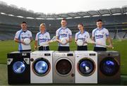 18 April 2019; Shane Mulligan of Mullinalaghta GAA Club, Longford, Grace Walsh of Tullaroan GAA Club, Kilkenny, Conor McGill of Ratoath GAA Club, Meath, Lauren Magee of Kilmacud Crokes GAA Club, Dublin, and Martin Kavanagh of St Mullins GAA Club, Carlow, at the launch of the Beko Club Bua programme 2019, the quality mark for Leinster GAA clubs. For more information visit leinstergaa.ie/club-bua/. Photo by Stephen McCarthy/Sportsfile