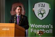 1 May 2019; Cllr James Collins, Mayor of Limerick City and County, speaking during the 2019 Fota Island Resort FAI Gaynor Tournament launch at City Hall in Merchants Quay, Limerick. Photo by Diarmuid Greene/Sportsfile