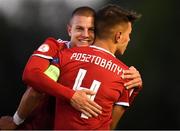 4 May 2019; Donát Orosz of Hungary celebrates with team-mate Patrick Posztobányi following the 2019 UEFA European Under-17 Championships Group C match between Hungary and Portugal at the UCD Bowl in Dublin. Photo by Eóin Noonan/Sportsfile