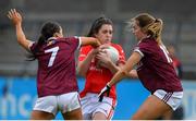 5 May 2019; Ciara O'Sullivan of Cork in action against Charlotte Cooney and Mairead Seoighe of Galway during the Lidl Ladies National Football League Division 1 Final match between Cork and Galway at Parnell Park in Dublin. Photo by Brendan Moran/Sportsfile