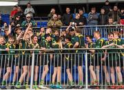 6 May 2019; Boyne players lift the cup after the Leinster Rugby U13 Plate match between Boyne and Wexford at Energia Park in Dublin. Photo by Eóin Noonan/Sportsfile