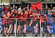 6 May 2019; Tullamore players lifting the cup after the Leinster Rugby U14 Cup match between Tullamore and Wexford at Energia Park in Dublin. Photo by Eóin Noonan/Sportsfile