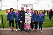6 May 2019; Representatives from Killeshin, Co. Laois, are presented with their certifcate by LGFA Gaelic4Teens ambassadors, from left, Cliodhna O'Connor, Fiona McHale, Jackie Kinch, Sinéad Delahunty and Sharon Courtney following the 2019 Gaelic4Teens Activity Day at the GAA National Games Development Centre in Abbotstown, Dublin. Photo by Seb Daly/Sportsfile