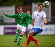 8 May 2019; Adrian Rafferty of Irish Defence Forces in action against Alex Woodhouse of United Kingdom Armed Forces during the match between Irish Defence Forces and United Kingdom Armed Forces at Richmond Park in Dublin. Photo by Stephen McCarthy/Sportsfile