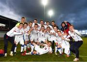 9 May 2019; Czech Republic players celebrate following the 2019 UEFA European Under-17 Championships Group A match between Greece and Czech Republic at Carlisle Grounds in Bray, Co. Wicklow. Photo by Eóin Noonan/Sportsfile