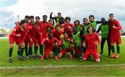 10 May 2019; Portugal players celebrate after the 2019 UEFA European Under-17 Championships Group C match between Portugal and Iceland at City Calling Stadium in Longford. Photo by Piaras Ó Mídheach/Sportsfile