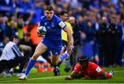 11 May 2019; Garry Ringrose of Leinster in action against Maro Itoje of Saracens during the Heineken Champions Cup Final match between Leinster and Saracens at St James' Park in Newcastle Upon Tyne, England. Photo by Ramsey Cardy/Sportsfile