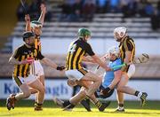 11 May 2019; Liam Rushe of Dublin in action against Kilkenny players, from left, Enda Morrissey, Paddy Deegan, Tommy Walsh and Conor Fogarty during the Leinster GAA Hurling Senior Championship Round 1 match between Kilkenny and Dublin at Nowlan Park in Kilkenny. Photo by Stephen McCarthy/Sportsfile