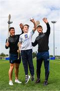 16 May 2019; In attendance during the Aldi Community Games Festival Launch are from left, Sean Finn of Limerick, Daragh Hogan, aged 11, from Limerick, and Tom Morrissey of Limerick at Maguires Field, University of Limerick in Limerick. Photo by Sam Barnes/Sportsfile