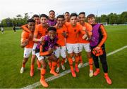 16 May 2019; Netherlands players celebrate following the 2019 UEFA European Under-17 Championships semi-final match between Netherlands and Spain at the UCD Bowl in Dublin. Photo by Stephen McCarthy/Sportsfile