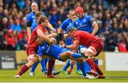 18 May 2019; Dave Kearney of Leinster is tackled by Arno Botha, left, and CJ Stander of Munster during the Guinness PRO14 semi-final match between Leinster and Munster at the RDS Arena in Dublin. Photo by Ramsey Cardy/Sportsfile