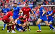 18 May 2019; Luke McGrath of Leinster is tackled by Peter O’Mahony of Munster during the Guinness PRO14 semi-final match between Leinster and Munster at the RDS Arena in Dublin. Photo by Ramsey Cardy/Sportsfile
