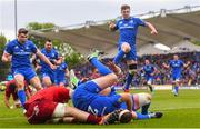 18 May 2019; Leinster players celebrate a try by Seán Cronin, 2, during the Guinness PRO14 semi-final match between Leinster and Munster at the RDS Arena in Dublin. Photo by Ramsey Cardy/Sportsfile