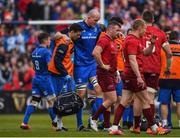 18 May 2019; Devin Toner of Leinster leaves the field injured during the Guinness PRO14 semi-final match between Leinster and Munster at the RDS Arena in Dublin. Photo by Harry Murphy/Sportsfile