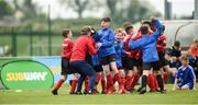 18 may 2019; The Longford players celebrate after the U12 SFAI Subway Plate National Final match between NDSL and Longford in Gainstown, Mullingar, Co. Westmeath. Photo by Oliver McVeigh/Sportsfile