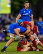 18 May 2019; Liam O’Connor, below, and Tadhg Beirne of Munster in action against Jack Conan of Leinster during the Guinness PRO14 semi-final match between Leinster and Munster at the RDS Arena in Dublin. Photo by Ramsey Cardy/Sportsfile