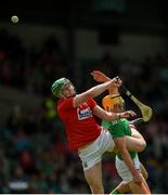 19 May 2019; Luke Horgan of Cork in action against Cathal O'Neill of Limerick during the Electric Ireland Munster Minor Hurling Championship match between Limerick and Cork at the LIT Gaelic Grounds in Limerick. Photo by Diarmuid Greene/Sportsfile