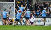 19 May 2019; Dublin players react to their side's late goal during the Leinster GAA Hurling Senior Championship Round 2 match between Dublin and Wexford at Parnell Park in Dublin. Photo by Daire Brennan/Sportsfile