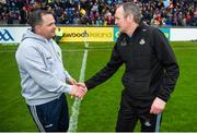 19 May 2019; Wexford manager Davy Fitzgerald and Dublin manager Mattie Kenny shake hands after the Leinster GAA Hurling Senior Championship Round 2 match between Dublin and Wexford at Parnell Park in Dublin. Photo by Daire Brennan/Sportsfile