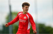 19 May 2019; Shayne Browne of Cork celebrates after scoring his side's first goal of the game during the Under 16 SFAI Subway Championship Final match between DDSL and Cork at Mullingar Athletic in Gainstown, Westmeath. Photo by Ramsey Cardy/Sportsfile