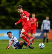 19 May 2019; John Fitzgerald of Cork in action against Ryan Reape of DDSL during the Under 16 SFAI Subway Championship Final match between DDSL and Cork at Mullingar Athletic in Gainstown, Westmeath. Photo by Ramsey Cardy/Sportsfile