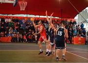 18 May 2019; Neil Randolph of Templeogue Basketball Club in action against Conall Mullan of Ulster University Elks Basketball during the Mens Final between Ulster University Elks Basketball and Templeogue Basketball Club at the second annual Hula Hoops 3x3 Basketball Championships at Bray Seafront in Co.Wicklow. Photo by Ray McManus/Sportsfile
