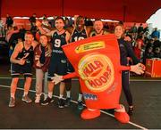 18 May 2019; Ulster University Elks Basketball players and supporters celebrat after the Mens Final between Ulster University Elks Basketball and Templeogue Basketball Club at the second annual Hula Hoops 3x3 Basketball Championships at Bray Seafront in Co.Wicklow. Photo by Ray McManus/Sportsfile