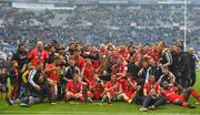 11 May 2019; The Saracens team celebrate with the cup after the Heineken Champions Cup Final match between Leinster and Saracens at St James' Park in Newcastle Upon Tyne, England. Photo by Brendan Moran/Sportsfile