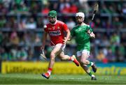 19 May 2019; Brian O'Sullivan of Cork in action against Cian Casey of Limerick during the Electric Ireland Munster Minor Hurling Championship match between Limerick and Cork at the LIT Gaelic Grounds in Limerick. Photo by Piaras Ó Mídheach/Sportsfile