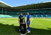 24 May 2019; Glasgow Warriors captain Callum Gibbons and Leinster captain Jonathan Sexton during a photocall ahead of the Guinness PRO14 Final at Celtic Park in Glasgow, Scotland. Photo by Ramsey Cardy/Sportsfile