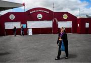 26 May 2019; A Wexford supporter arrives at Pearse Stadium prior to the Leinster GAA Hurling Senior Championship Round 3A match between Galway and Wexford at Pearse Stadium in Galway. Photo by Stephen McCarthy/Sportsfile