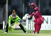 5 May 2019; Stafanie Taylor of West Indies bats off a delivery from Sophie McMahon of Ireland during the T20 International between Ireland and West Indies at the YMCA Cricket Ground, Ballsbridge, Dublin.  Photo by Brendan Moran/Sportsfile