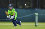 5 May 2019; Celeste Raack of Ireland hits for a single during the T20 International between Ireland and West Indies at the YMCA Cricket Ground, Ballsbridge, Dublin.  Photo by Brendan Moran/Sportsfile