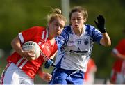 26 May 2019; Saoirse Noonan of Cork in action against Emma Gildea of Waterford of Waterford during the TG4 Munster Ladies Senior Football Championship Round 2 match between Cork and Waterford at Cork Institute of Technology in Cork. Photo by Eóin Noonan/Sportsfile