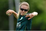 5 May 2019; Celeste Raack of Ireland warms up prior to the T20 International between Ireland and West Indies at the YMCA Cricket Ground, Ballsbridge, Dublin.  Photo by Brendan Moran/Sportsfile
