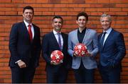 28 May 2019; Virgin Media pundits, from left, Niall Quinn, Keith Andrews and Graeme Souness, with presenter Tommy Martin, second left, pictured at Virgin Media Television’s launch to celebrate Finals Week with live coverage of the UEFA Europa League Final & the UEFA Champions League Final. Virgin Media Television is the home of European Football this week with live coverage of the UEFA Europa League Final on Wednesday 29th May from 6.30pm on both Virgin Media Two & Virgin Media Sport and the UEFA Champions League Final on Saturday 1st June from 6pm on Virgin Media One & Virgin Media Sport. Photo by Ramsey Cardy/Sportsfile