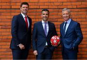 28 May 2019; Virgin Media pundits Niall Quinn, left, and Graeme Souness, right, with presenter Tommy Martin pictured at Virgin Media Television’s launch to celebrate Finals Week with live coverage of the UEFA Europa League Final & the UEFA Champions League Final. Virgin Media Television is the home of European Football this week with live coverage of the UEFA Europa League Final on Wednesday 29th May from 6.30pm on both Virgin Media Two & Virgin Media Sport and the UEFA Champions League Final on Saturday 1st June from 6pm on Virgin Media One & Virgin Media Sport. Photo by Ramsey Cardy/Sportsfile