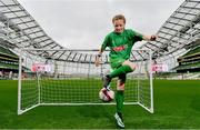 29 May 2019; The SPAR FAI Primary School 5s National Finals took place in AVIVA Stadium on Wednesday, May 29, where former Republic of Ireland International Keith Andrews and current Republic of Ireland women's footballer, Megan Campbell were in attendance supporting as girls and boys from 13 counties battled it out for national honours. The 2019 SPAR FAI Primary School 5s Programme was the biggest yet with a record 37,448 participants from 1,696 schools taking part in county, regional and provincial blitzes nationwide. Pictured is Ellie Browne, aged 13, from Galway, at the Aviva Stadium in Dublin.   Photo by Sam Barnes/Sportsfile