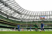 29 May 2019; The SPAR FAI Primary School 5s National Finals took place in AVIVA Stadium on Wednesday, May 29, where former Republic of Ireland International Keith Andrews and current Republic of Ireland women's footballer, Megan Campbell were in attendance supporting as girls and boys from 13 counties battled it out for national honours. The 2019 SPAR FAI Primary School 5s Programme was the biggest yet with a record 37,448 participants from 1,696 schools taking part in county, regional and provincial blitzes nationwide. A general view of match action at the Aviva Stadium in Dublin.   Photo by Harry Murphy/Sportsfile
