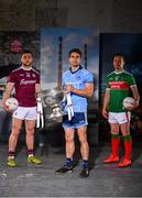 30 May 2019; In attendance at SuperValu GAA Sponsorship Launch 2019 at D-Light Studios in Dublin are, from left, Damien Comer of Galway, Bernard Brogan of Dublin, with the Sam Maguire Cup, and Andy Moran of Mayo. SuperValu today launched their 10th year as sponsor of the GAA Football All-Ireland Senior Championship. Joined by their GAA ambassadors Bernard Brogan, Andy Moran, Damien Comer, Doireann O’Sullivan and Valerie Mulcahy – SuperValu revealed that they will contribute over €2.6 million to the GAA and GAA Clubs across the country, this year. Throughout their 10-years as GAA sponsor, SuperValu has contributed over €18 million to aid the development of our national sport. Photo by Sam Barnes/Sportsfile